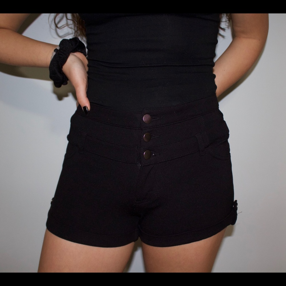 High Waisted Black Shorts